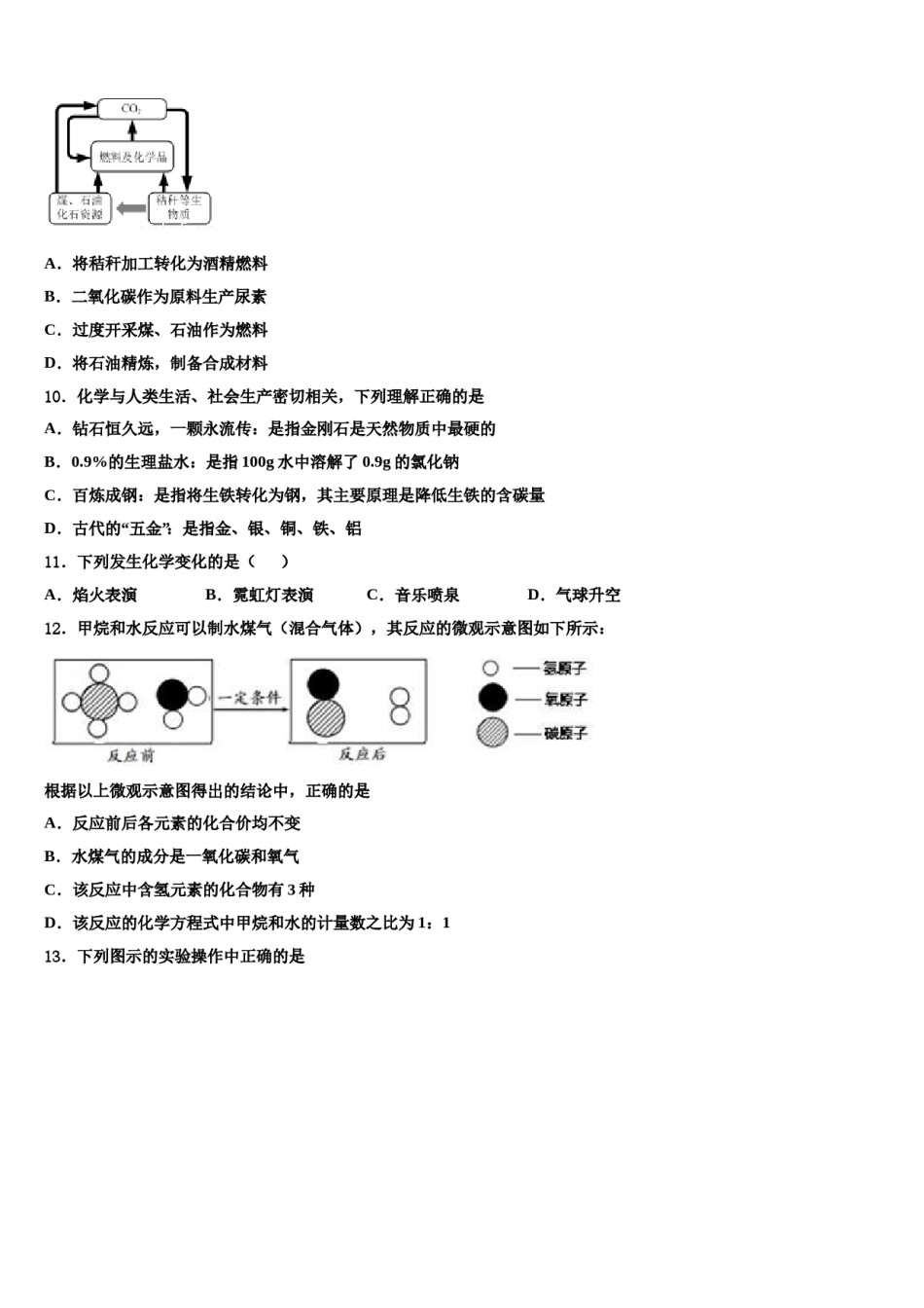 山东省潍坊诸城市2024届中考联考化学试卷含解析.doc_第3页