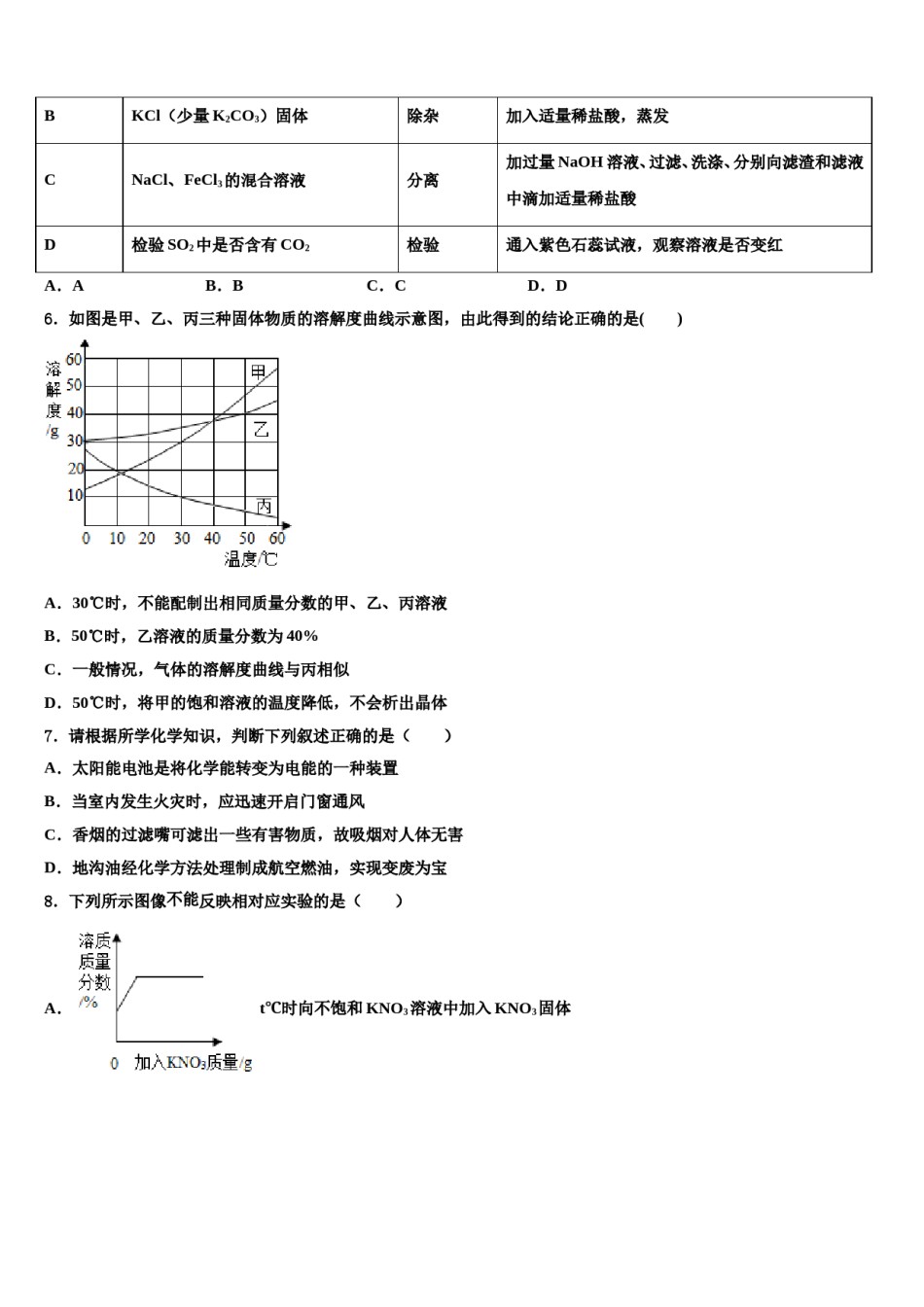 山东省青岛53中2024届初中化学毕业考试模拟冲刺卷含解析.doc_第2页