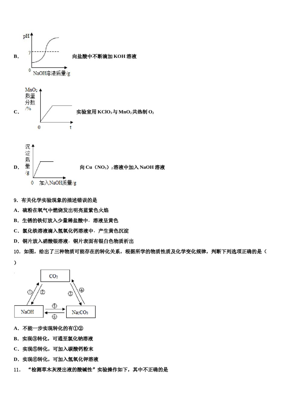 山东省青岛53中2024届初中化学毕业考试模拟冲刺卷含解析.doc_第3页