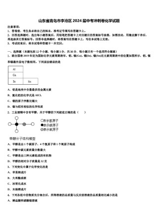 山东省青岛市李沧区2024届中考冲刺卷化学试题含解析.doc
