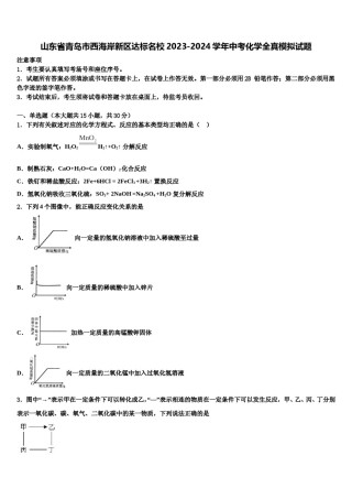 山东省青岛市西海岸新区达标名校2023-2024学年中考化学全真模拟试题含解析.doc
