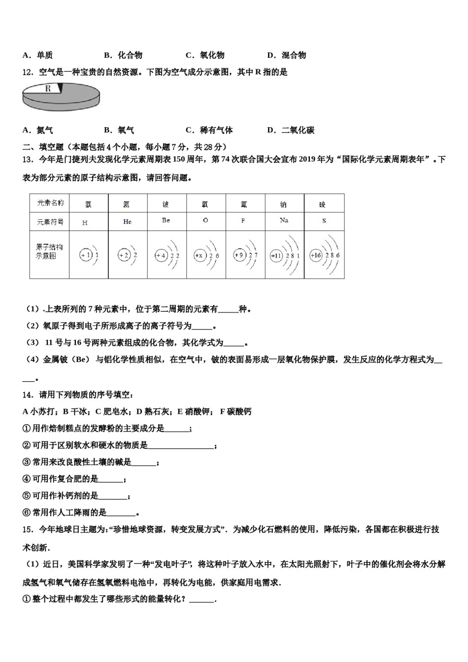 山东菏泽定陶区重点达标名校2023-2024学年毕业升学考试模拟卷化学卷含解析.doc_第3页
