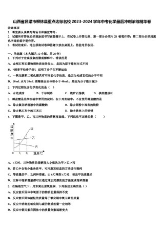 山西省吕梁市柳林县重点达标名校2023-2024学年中考化学最后冲刺浓缩精华卷含解析.doc