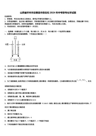山西省忻州市定襄县市级名校2024年中考联考化学试题含解析.doc
