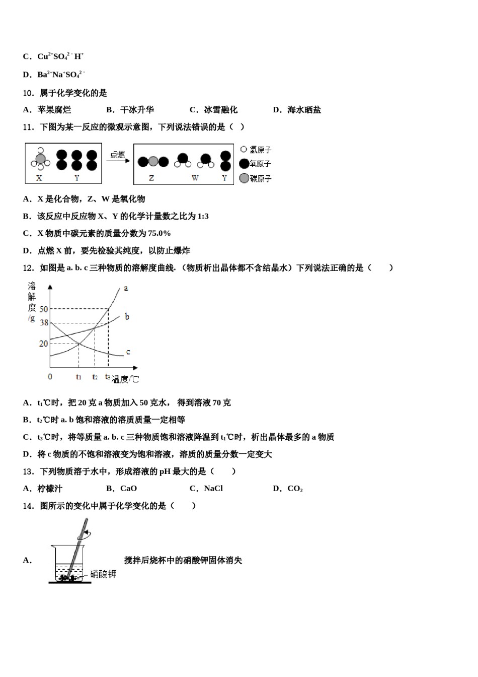 山西省怀仁市重点达标名校2024年中考化学最后冲刺浓缩精华卷含解析.doc_第3页
