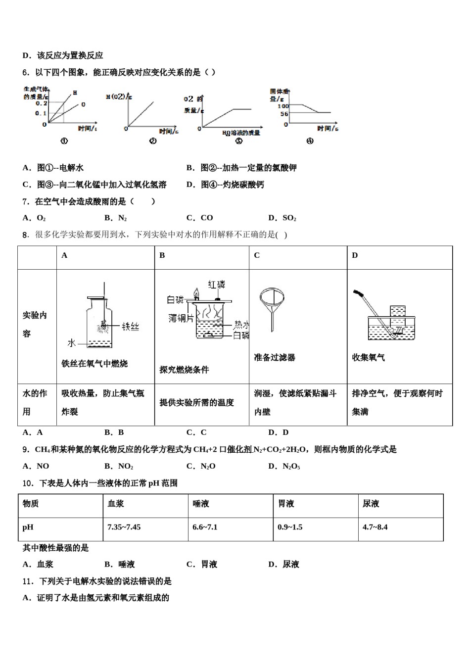 山西省晋中学市榆次区市级名校2024年中考化学最后冲刺模拟试卷含解析.doc_第2页