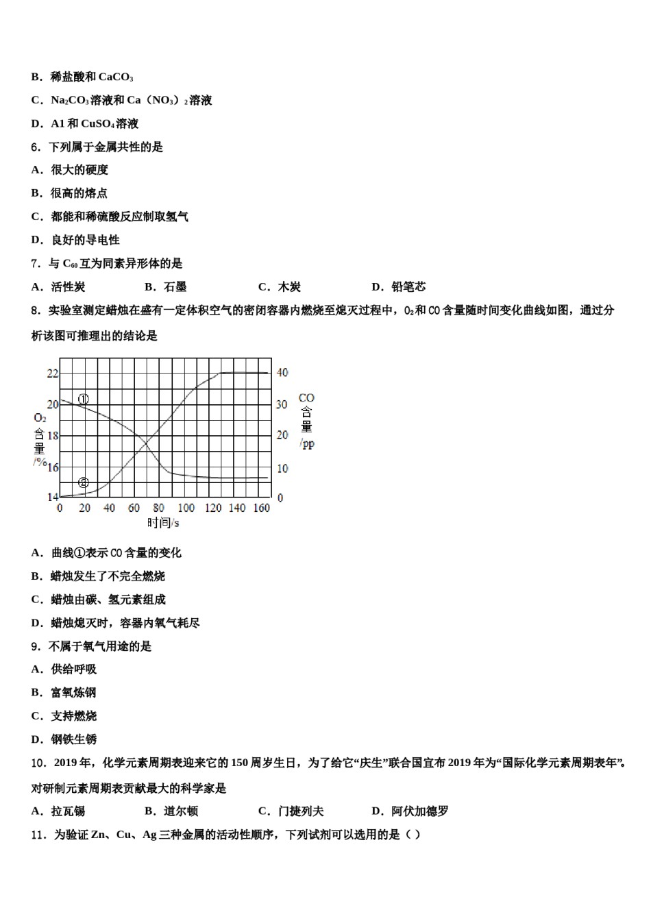 山西省阳泉市平定县2024年中考适应性考试化学试题含解析.doc_第2页