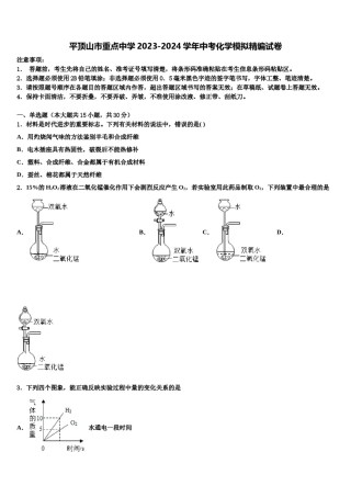 平顶山市重点中学2023-2024学年中考化学模拟精编试卷含解析.doc