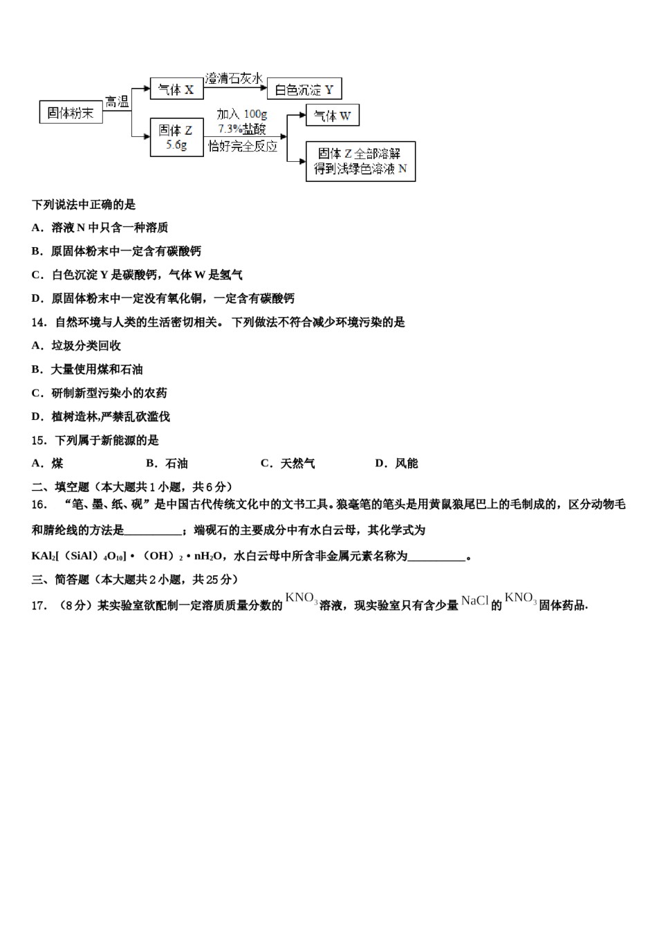 广东省东莞市（莞外、松山湖实验）2024届中考化学全真模拟试卷含解析.doc_第3页