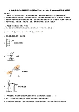 广东省中学山市黄圃镇马新初级中学2023-2024学年中考冲刺卷化学试题含解析.doc