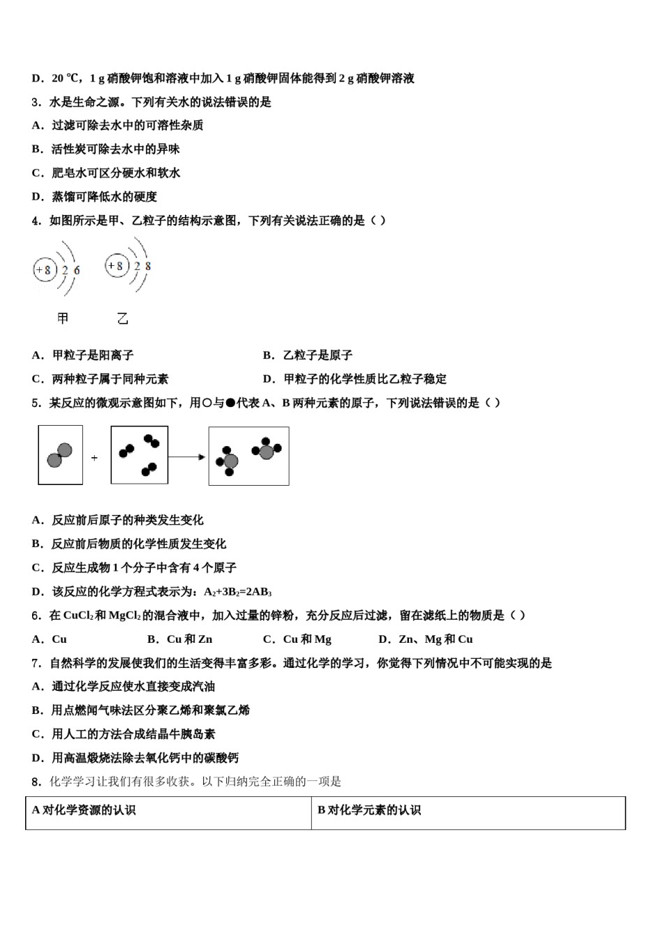 广东省梅州市梅江区实验中学2024届中考适应性考试化学试题含解析.doc_第2页