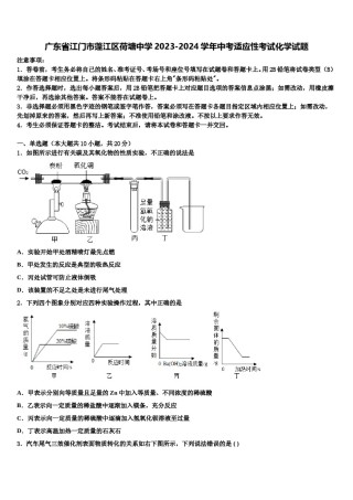 广东省江门市蓬江区荷塘中学2023-2024学年中考适应性考试化学试题含解析.doc