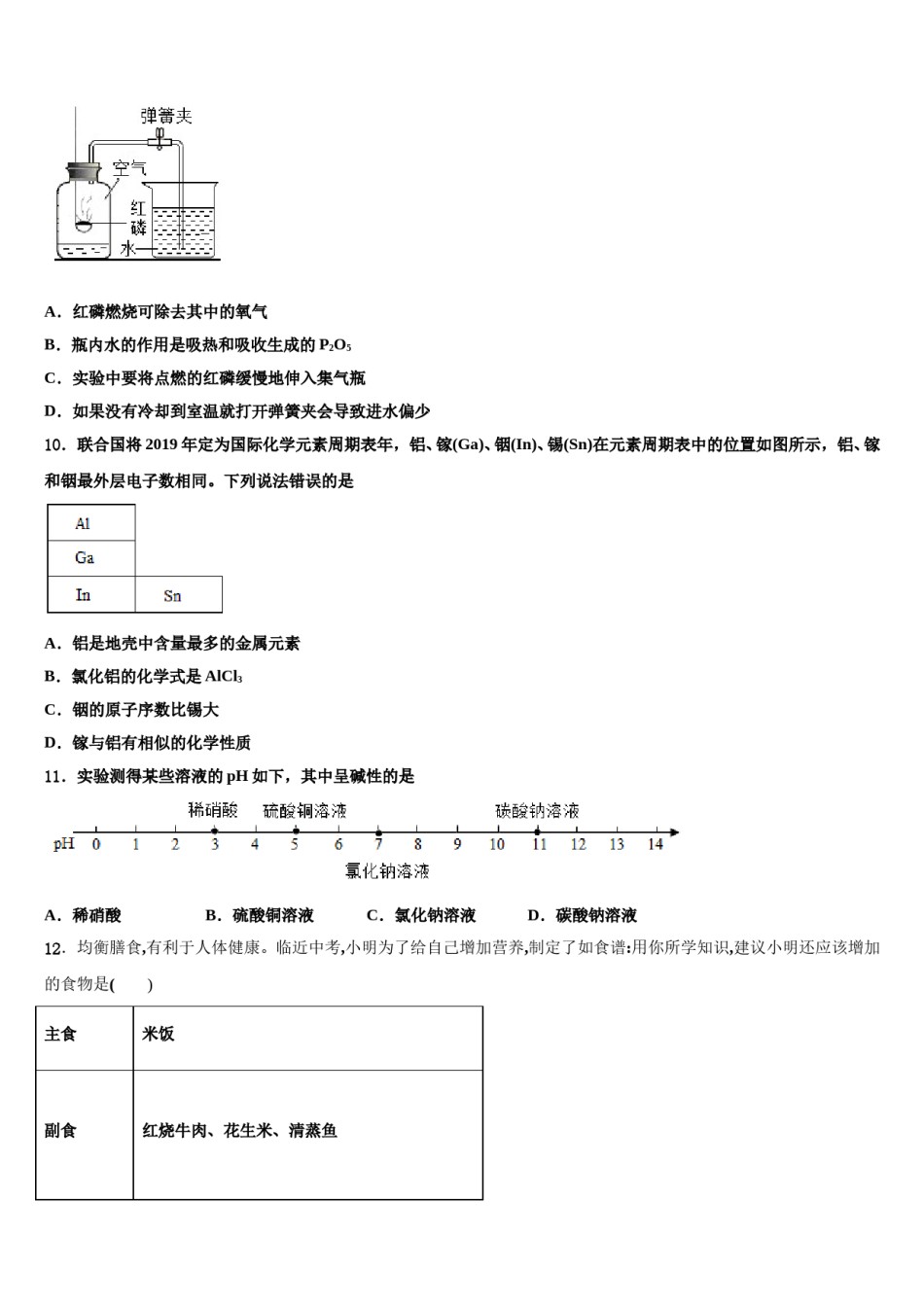广东省深圳市深圳龙岗区龙岭初级中学2024年中考三模化学试题含解析.doc_第3页