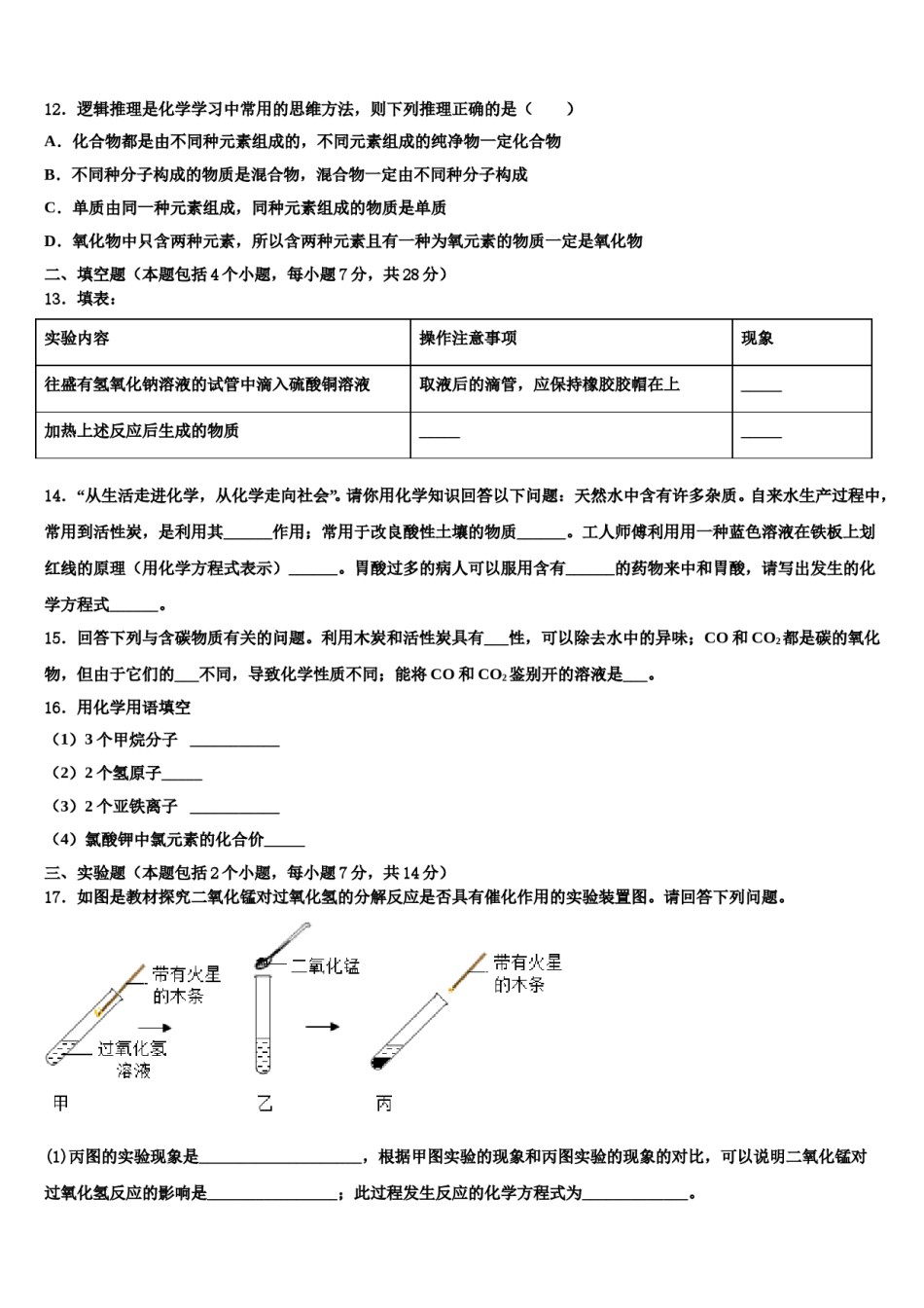 广东省深圳福田区五校联考2024年中考化学考前最后一卷含解析.doc_第3页
