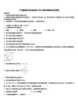 广东省潮州市市级名校2024届中考联考化学试卷含解析.doc