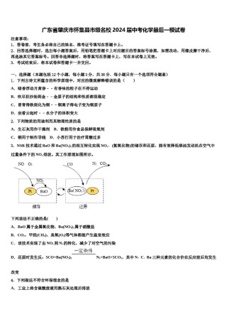 广东省肇庆市怀集县市级名校2024届中考化学最后一模试卷含解析.doc