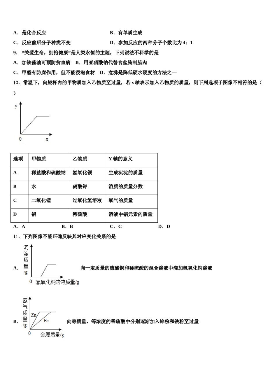 广东省肇庆端州区七校联考2024届中考化学考前最后一卷含解析.doc_第3页