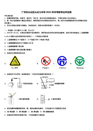 广州市从化区从化七中学2024年中考联考化学试卷含解析.doc