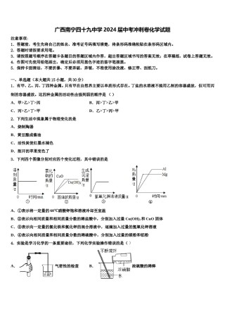 广西南宁四十九中学2024届中考冲刺卷化学试题含解析.doc