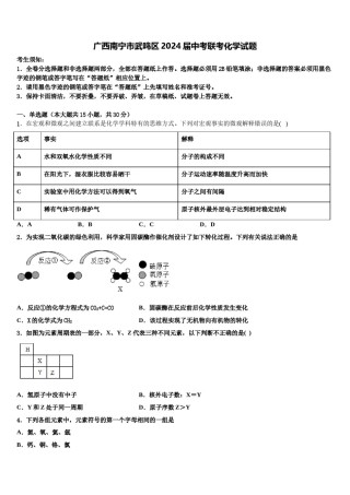 广西南宁市武鸣区2024届中考联考化学试题含解析.doc