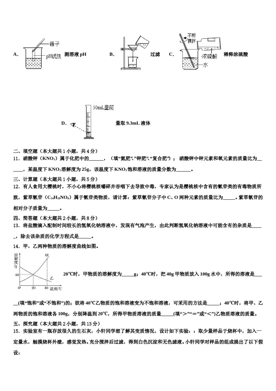 广西南宁市西大附中2024届中考化学押题卷含解析.doc_第3页