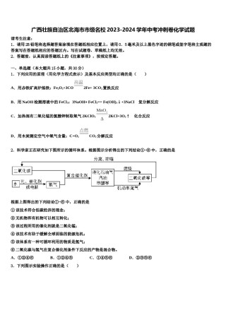 广西壮族自治区北海市市级名校2023-2024学年中考冲刺卷化学试题含解析.doc
