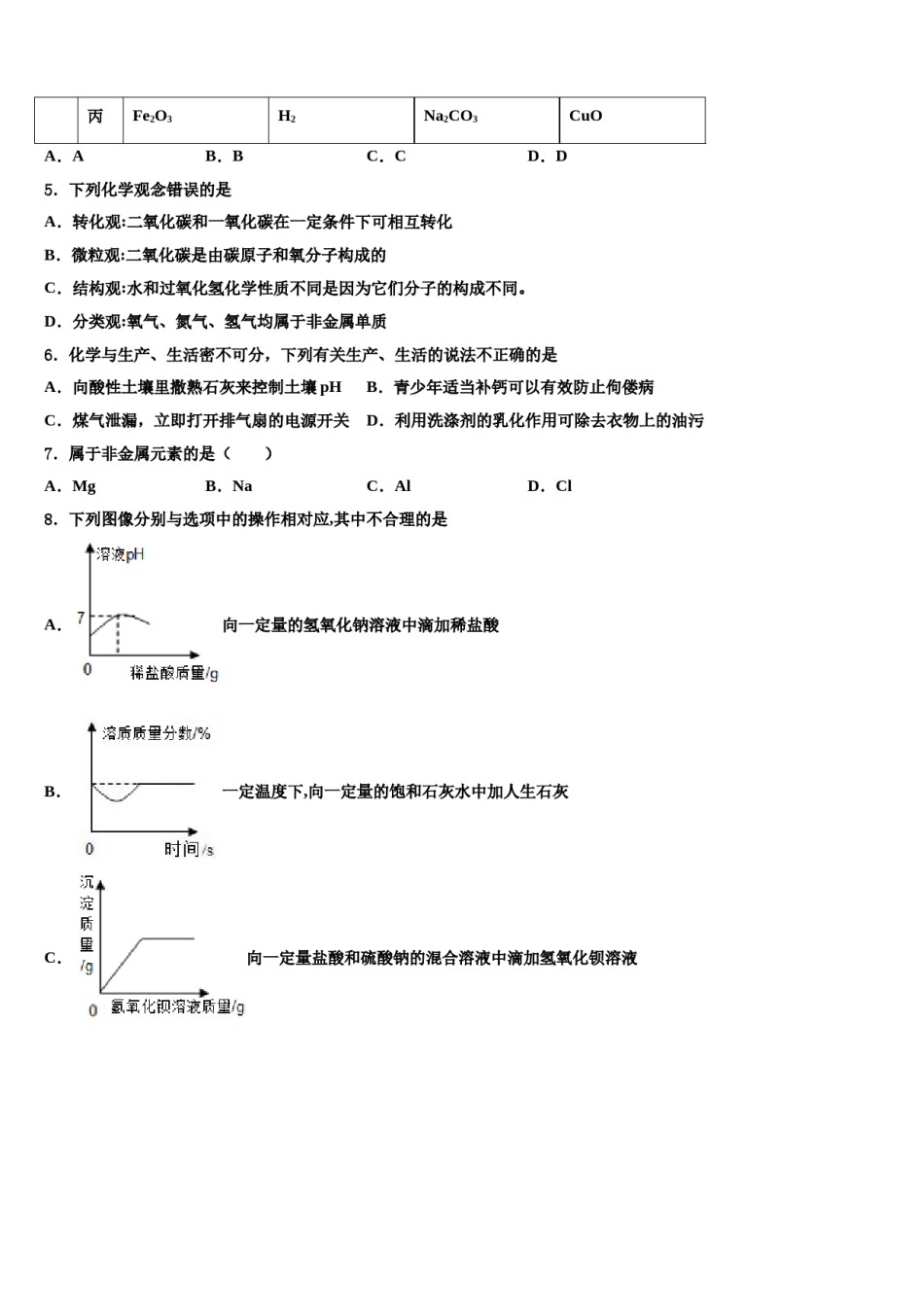 广西省重点达标名校2024届中考化学考试模拟冲刺卷含解析.doc_第2页