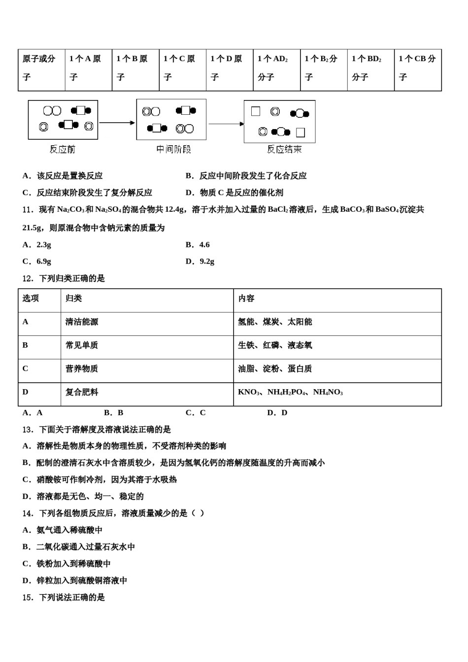 广西贵港市港北区第四初级中学2023-2024学年中考化学押题试卷含解析.doc_第3页