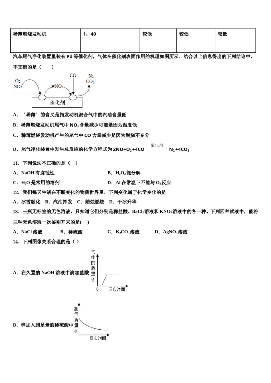 建湖实中教育集团2023-2024学年中考三模化学试题含解析.doc_第3页