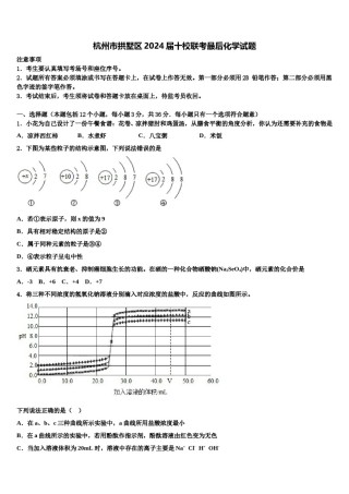 杭州市拱墅区2024届十校联考最后化学试题含解析.doc