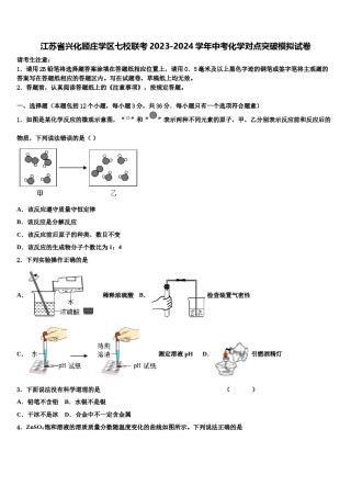 江苏省兴化顾庄学区七校联考2023-2024学年中考化学对点突破模拟试卷含解析.doc