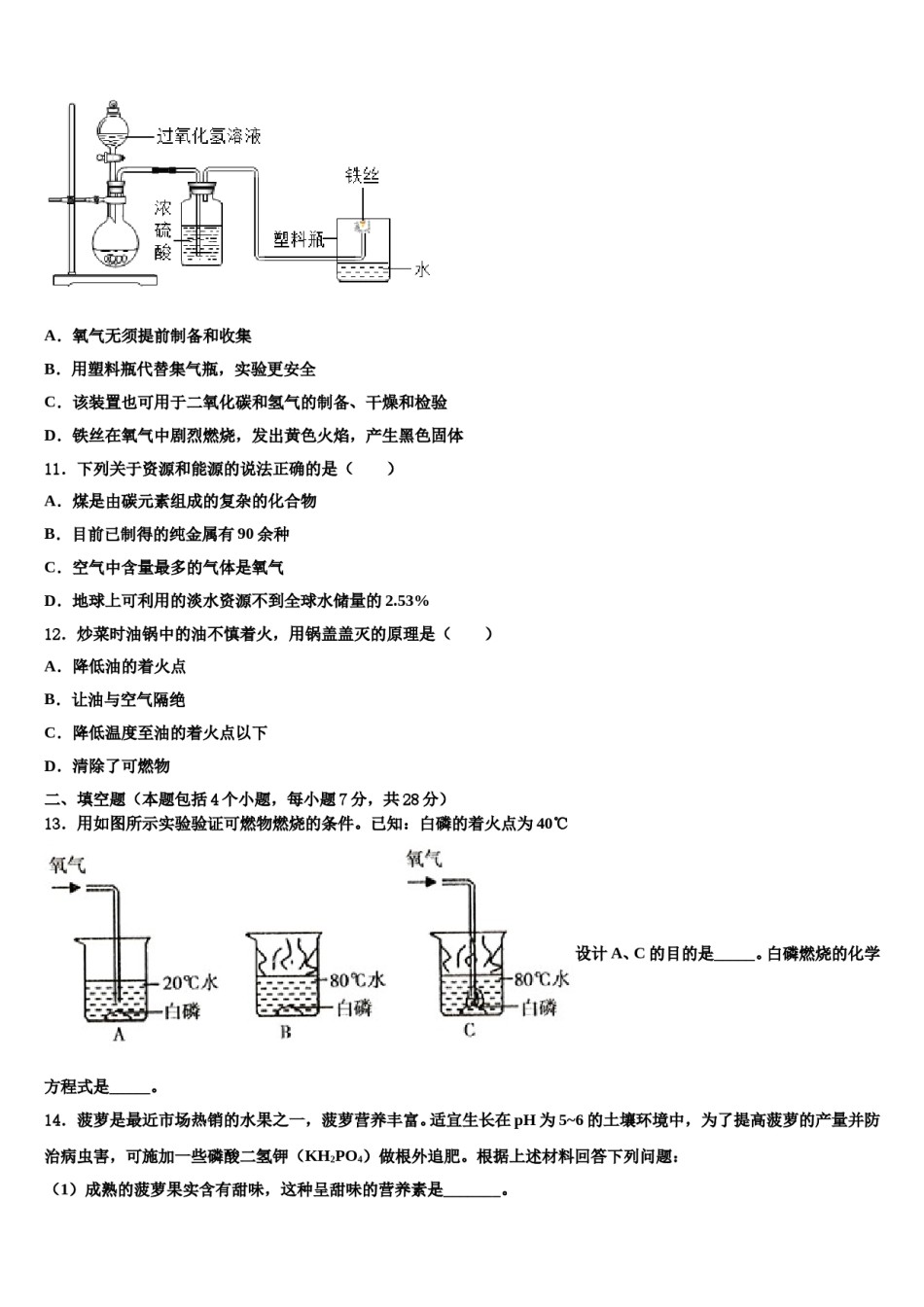 江苏省南京联合体【栖霞、江宁、雨花】2023-2024学年中考化学适应性模拟试题含解析.doc_第3页