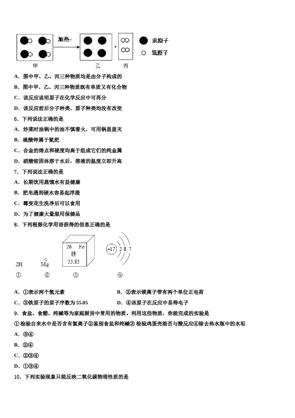 江苏省宿迁市级名校2024年十校联考最后化学试题含解析.doc_第2页