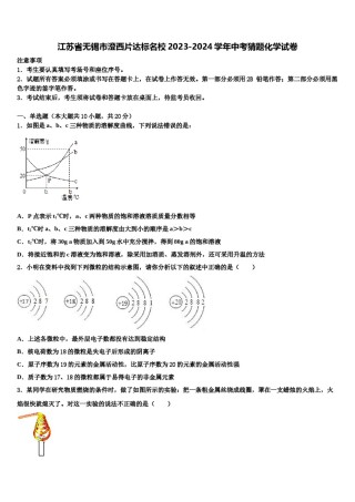 江苏省无锡市澄西片达标名校2023-2024学年中考猜题化学试卷含解析.doc