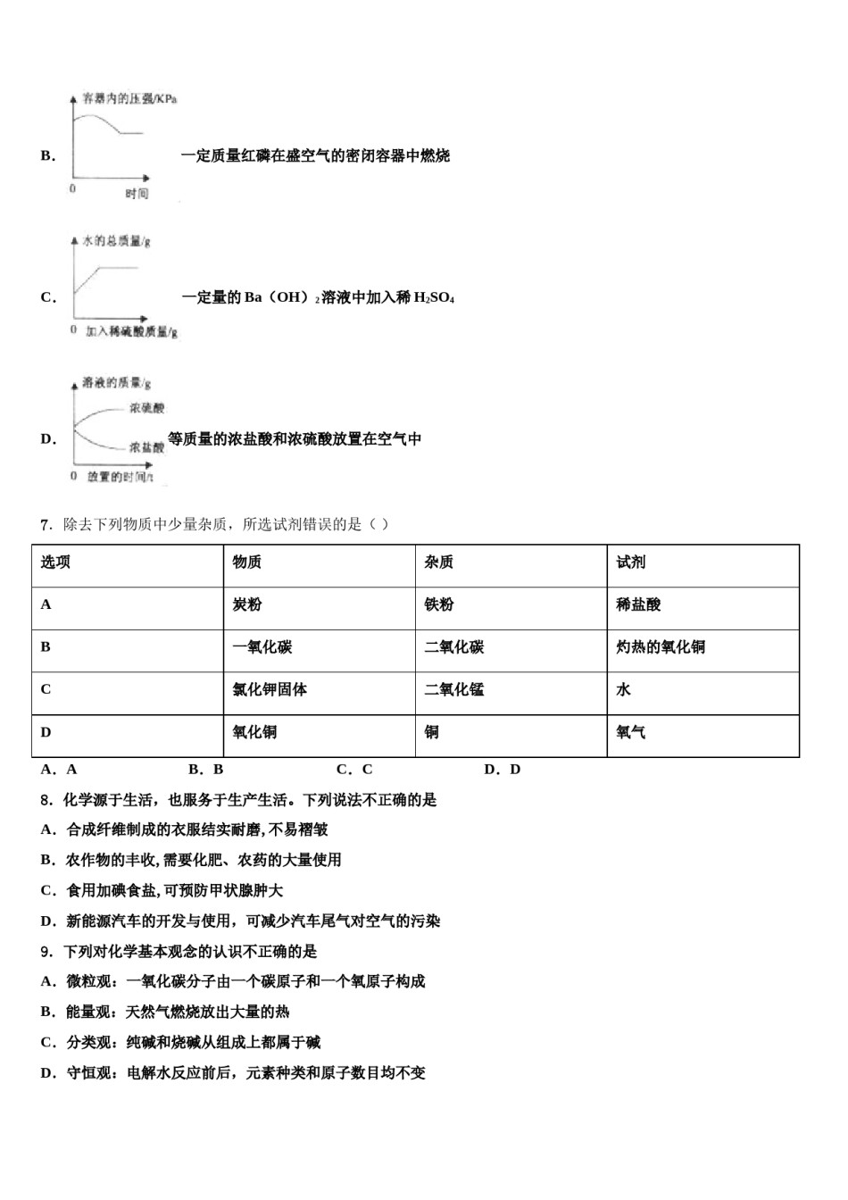 江苏省泰州市高港实验学校2024届毕业升学考试模拟卷化学卷含解析.doc_第2页