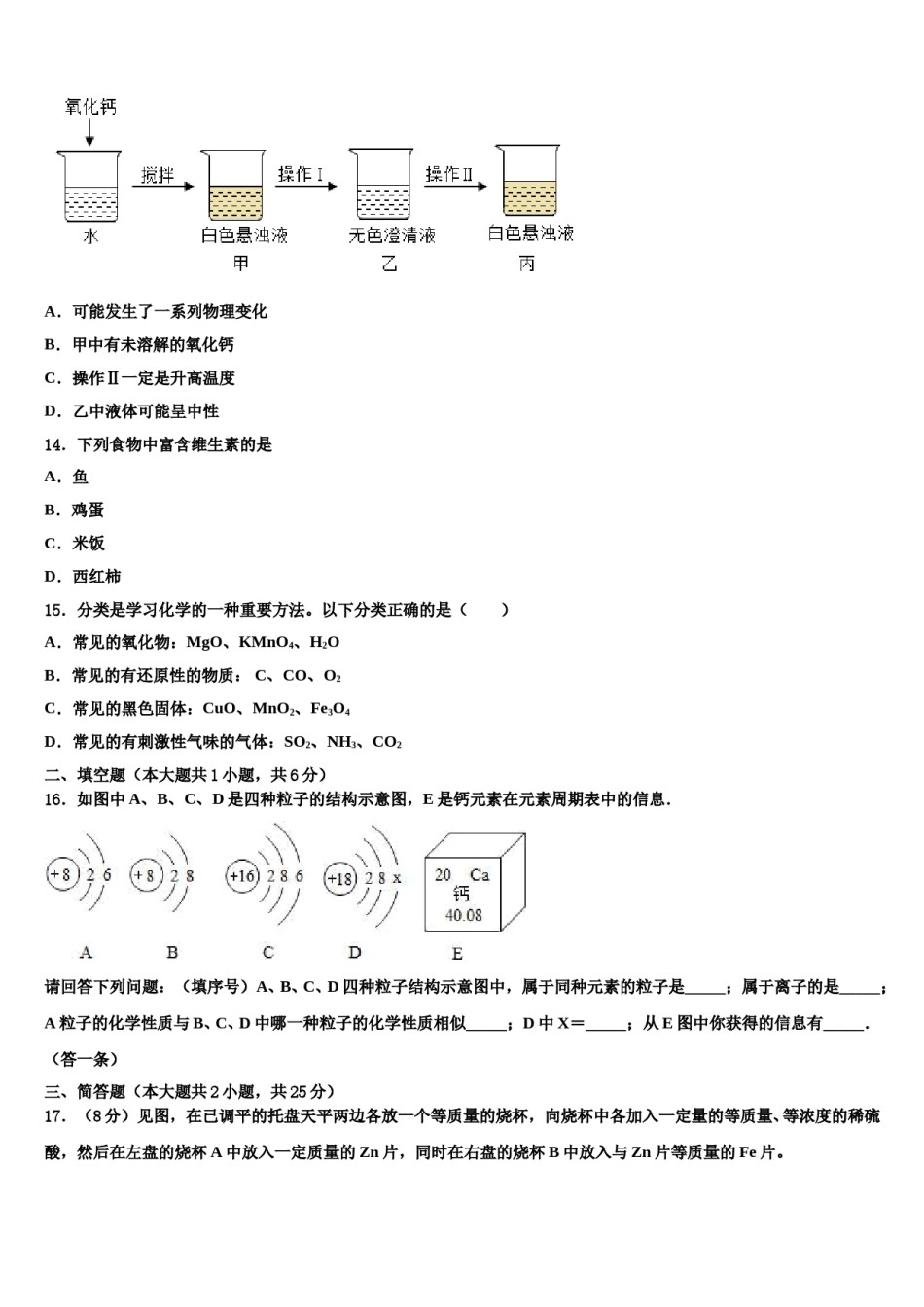 江苏省镇江市丹徒区江心实验校2023-2024学年中考一模化学试题含解析.doc_第3页