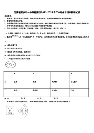 河南省新乡市一中教育集团2023-2024学年中考化学模拟精编试卷含解析.doc