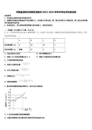 河南省洛阳市涧西区洛阳市2023-2024学年中考化学仿真试卷含解析.doc