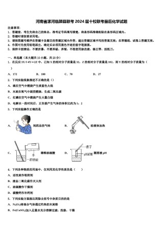河南省漯河临颍县联考2024届十校联考最后化学试题含解析.doc