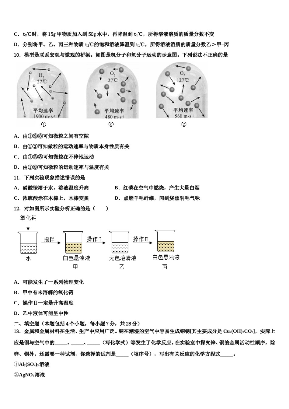 浙江省温州市秀山中学2024届中考猜题化学试卷含解析.doc_第3页