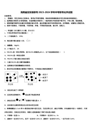 海南省定安县联考2023-2024学年中考联考化学试题含解析.doc