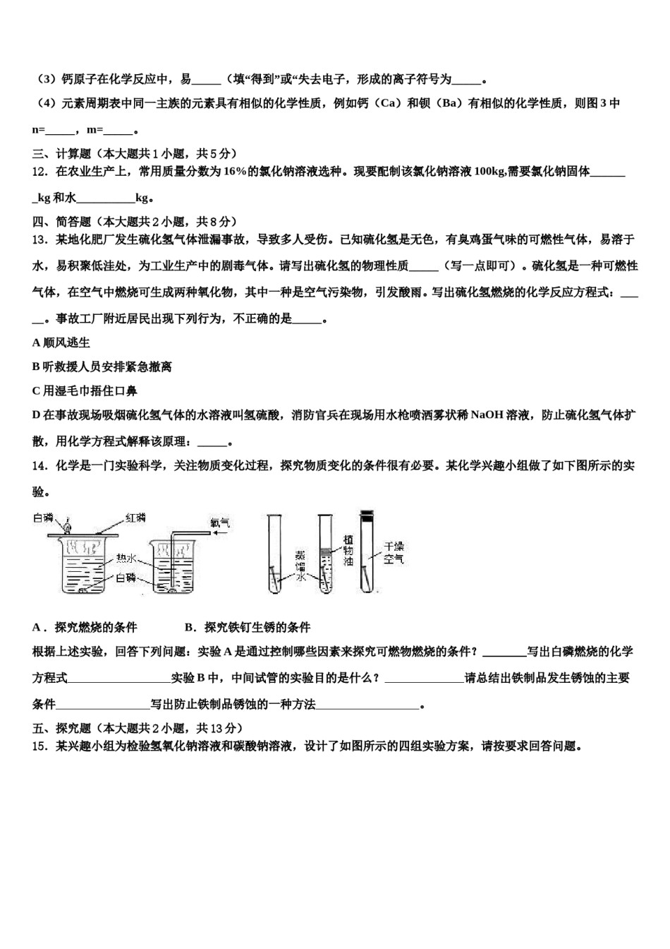 海南省文昌市2023-2024学年十校联考最后化学试题含解析.doc_第3页