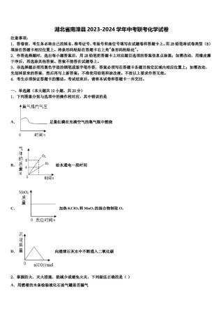 湖北省南漳县2023-2024学年中考联考化学试卷含解析.doc