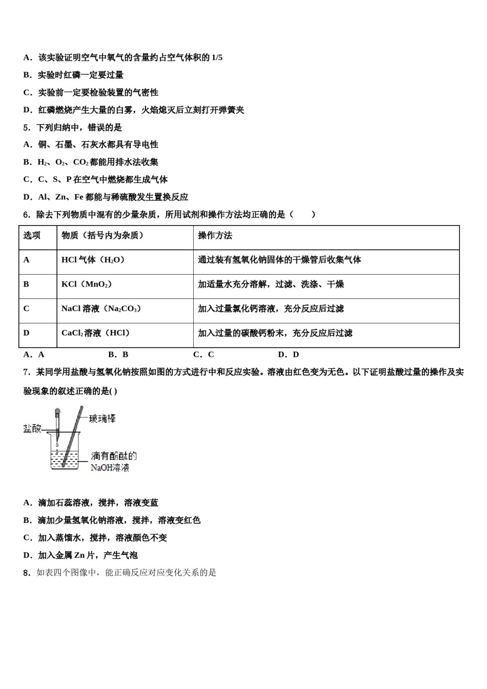湖北省武汉市部分重点校2023-2024学年毕业升学考试模拟卷化学卷含解析.doc_第2页