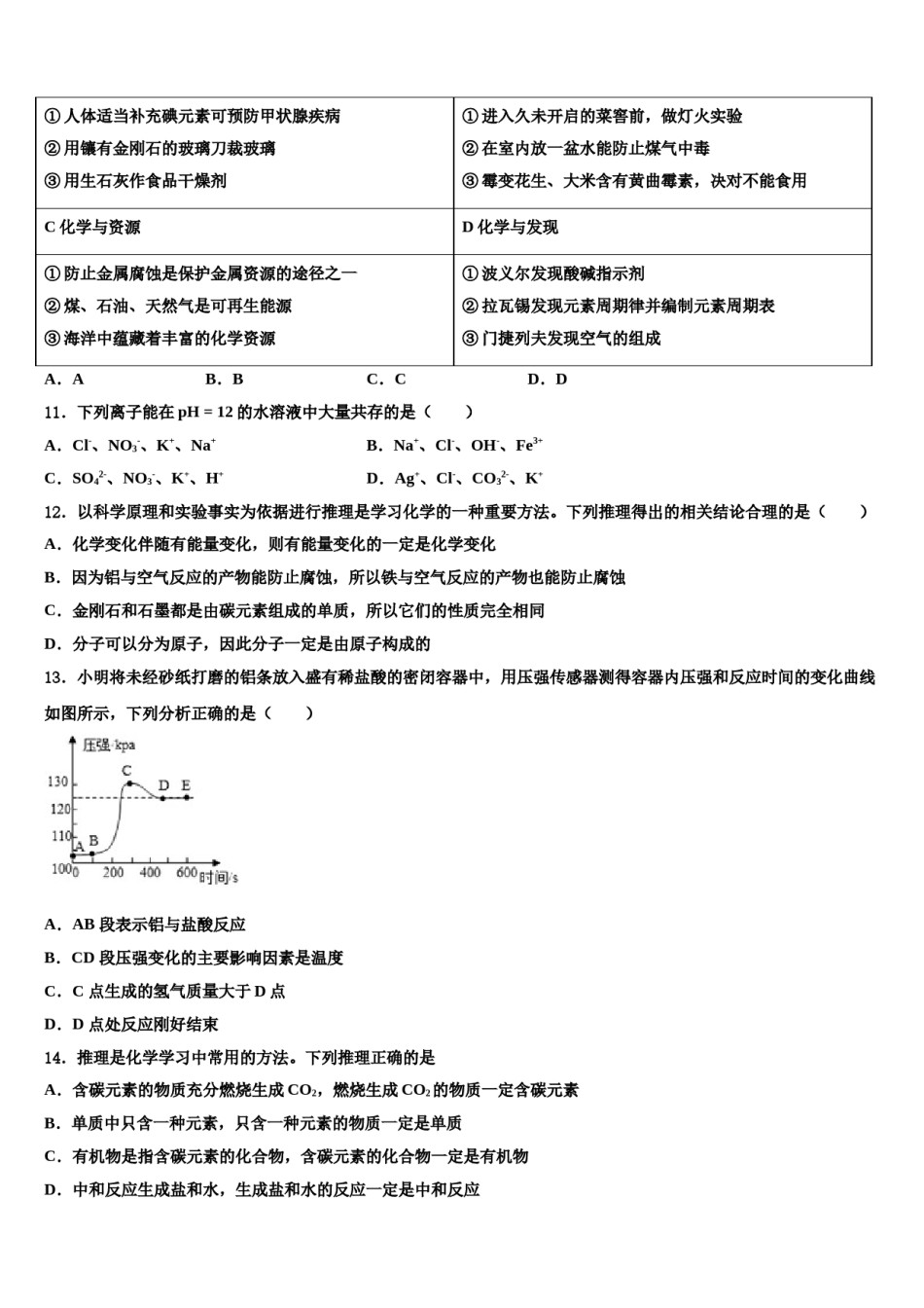 甘肃省武威第五中学2023-2024学年中考试题猜想化学试卷含解析.doc_第3页