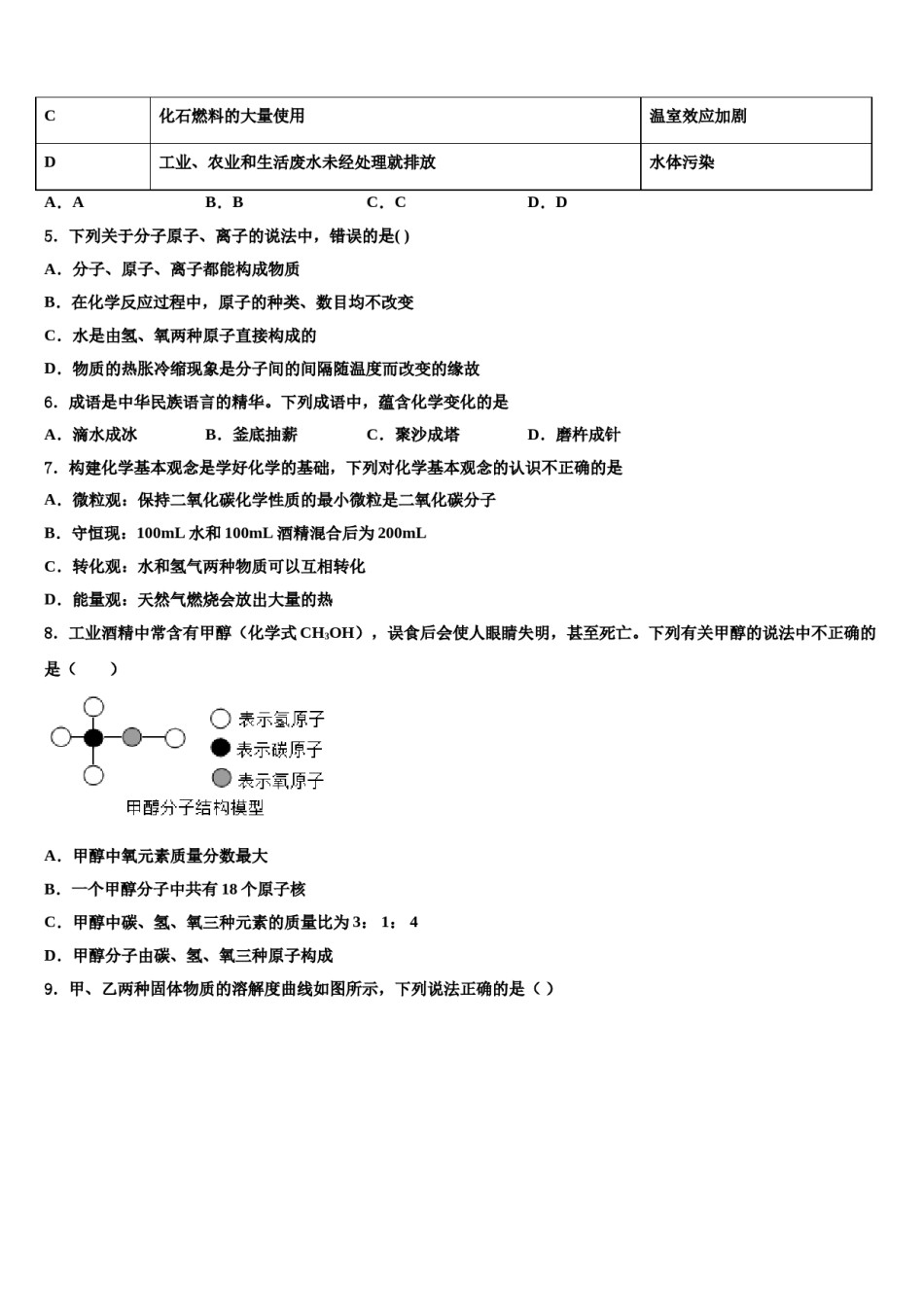 甘肃省白银市景泰四中学2023-2024学年中考押题化学预测卷含解析.doc_第2页