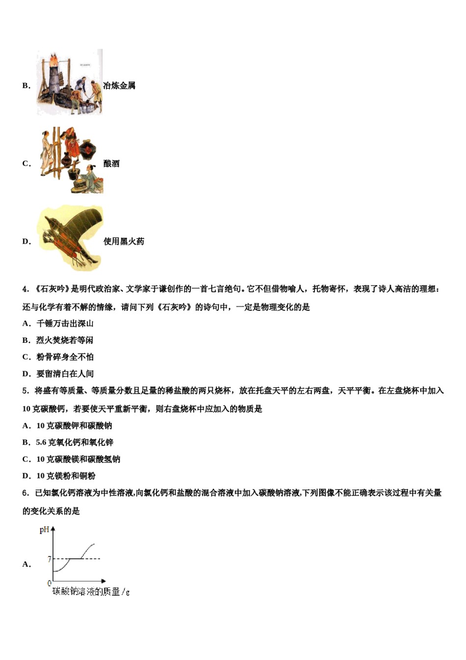 福建省泉州市永春县第一中学2024届中考化学适应性模拟试题含解析.doc_第2页