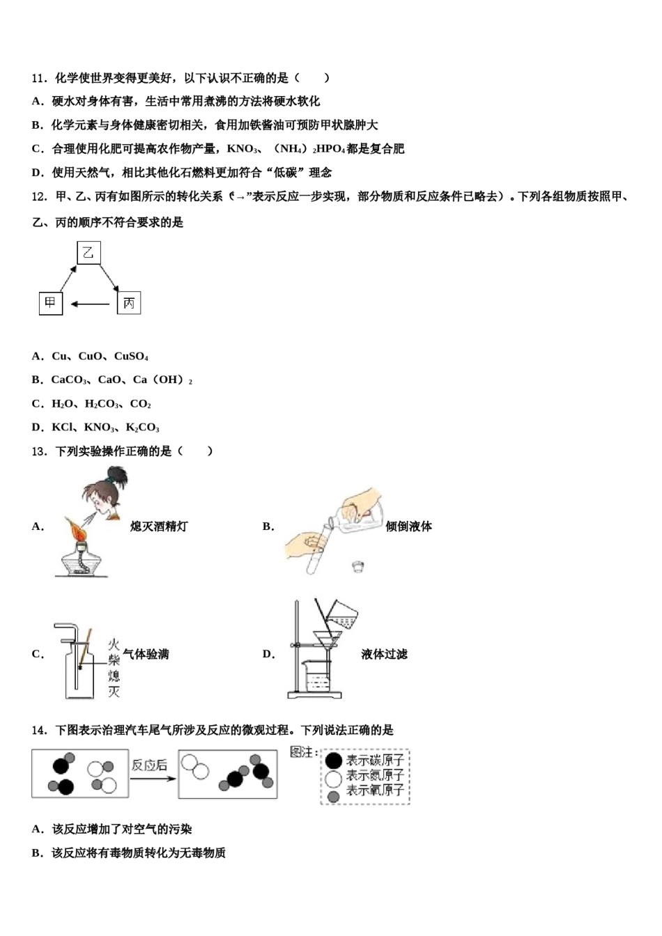 福建省莆田市第二十五中学市级名校2024年十校联考最后化学试题含解析.doc_第3页