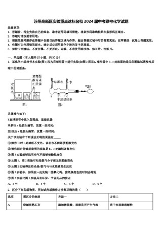 苏州高新区实验重点达标名校2024届中考联考化学试题含解析.doc