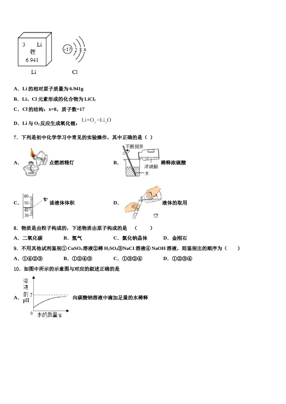 西藏自治区山南市错那县重点达标名校2024届中考一模化学试题含解析.doc_第2页
